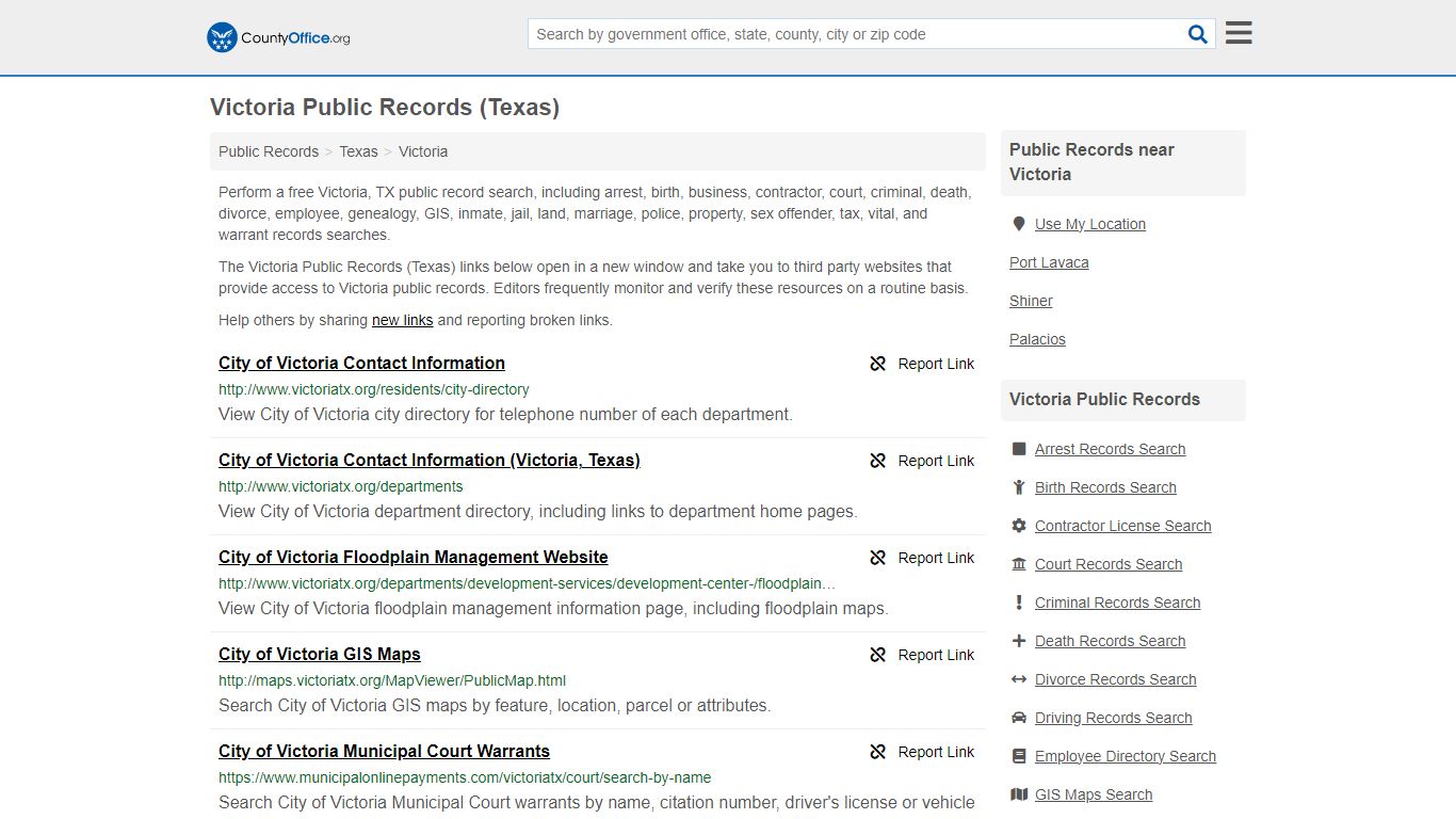 Public Records - Victoria, TX (Business, Criminal, GIS, Property ...
