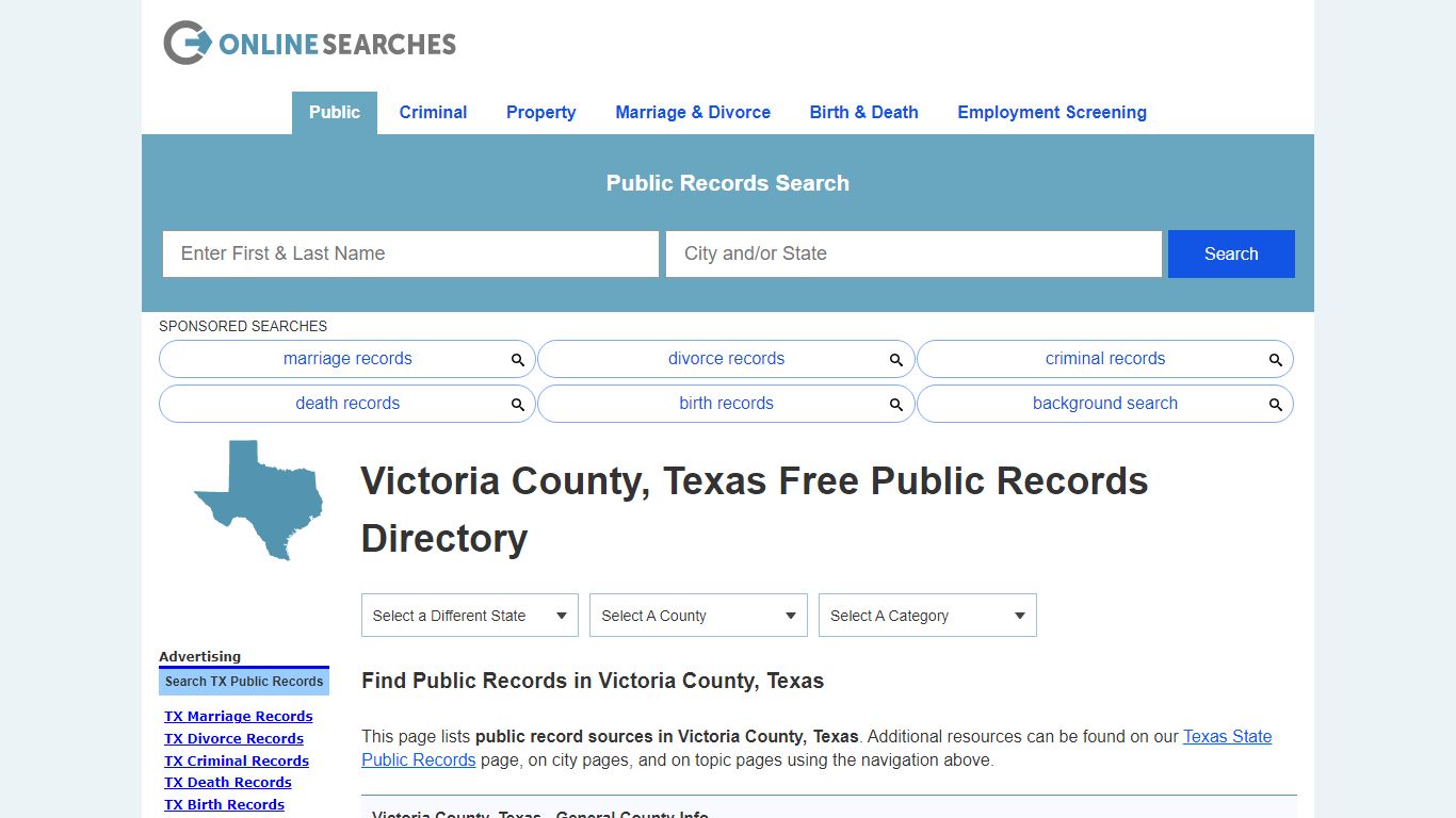 Victoria County, Texas Public Records Directory